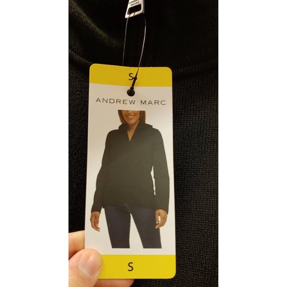 ANDREW MARC Women Full Zip Fleece Jacket--Black - Picture 11 of 11